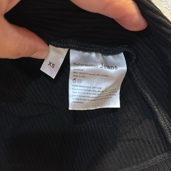 Reformation Jeans Amari Black Rib Knit Square Neck Mini Dress XS - Picture 4 of 8